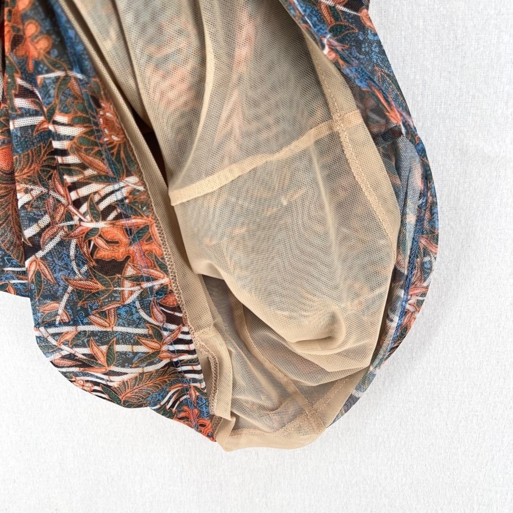 ZIMMERMANN Floral Print Mini Dress Womens Large Mesh Bodycon Sleeveless Tank - Picture 12 of 15